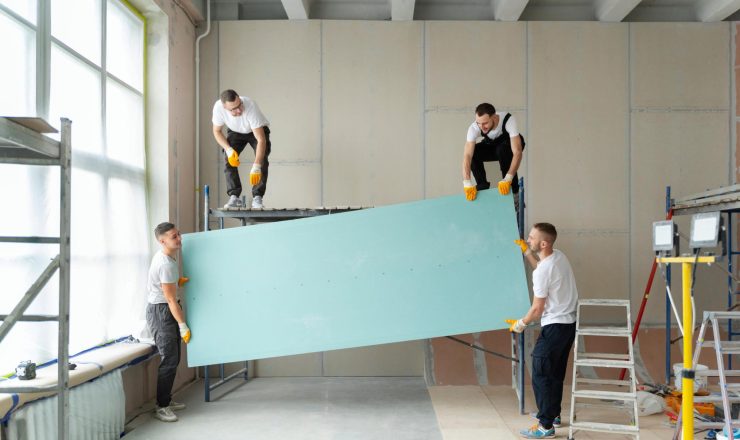 Supply and installation of gypsum boards